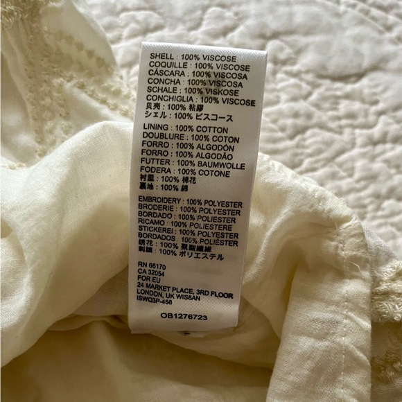 Urban Outfitters Embroidered Mini Dress. Cream. Size S - Picture 11 of 13
